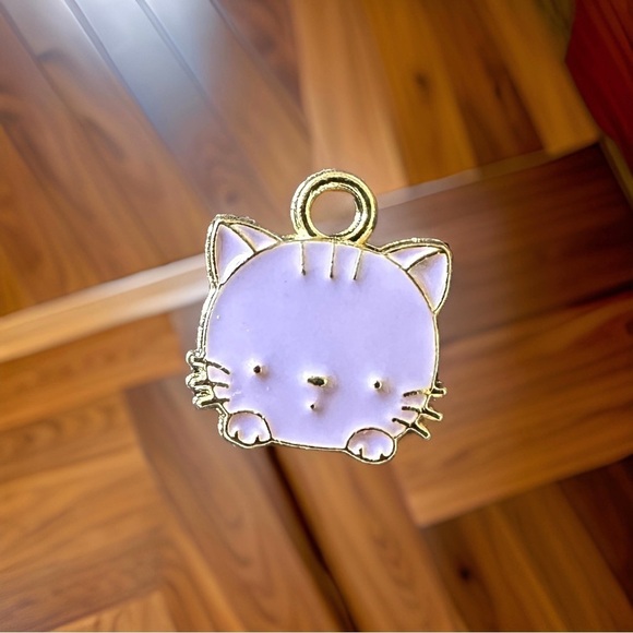 Jewelry - 🔴 5 for $10 ONE Purple Cat Charm Pendant for Jewelry Making